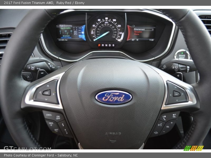 Ruby Red / Ebony 2017 Ford Fusion Titanium AWD