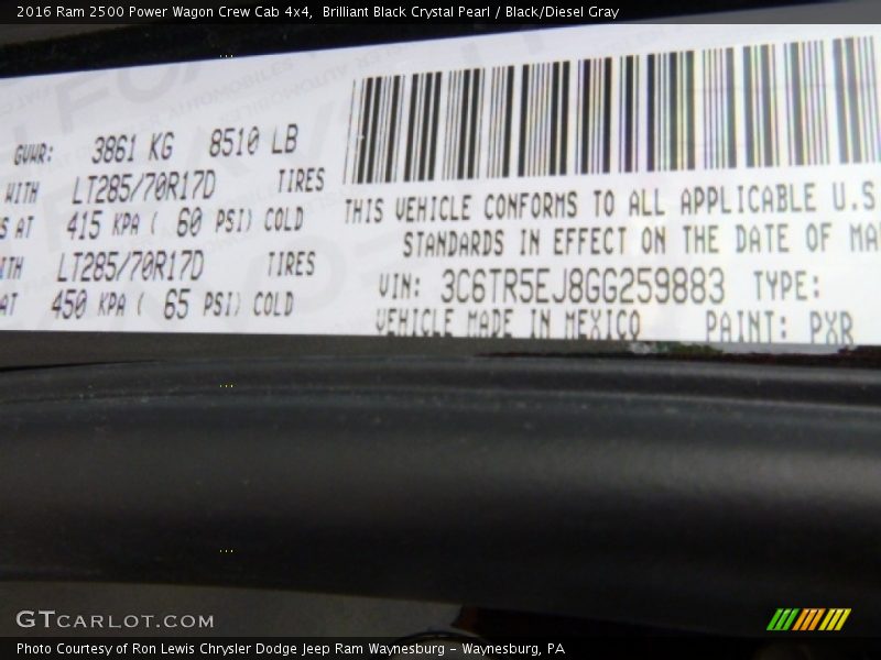 Brilliant Black Crystal Pearl / Black/Diesel Gray 2016 Ram 2500 Power Wagon Crew Cab 4x4