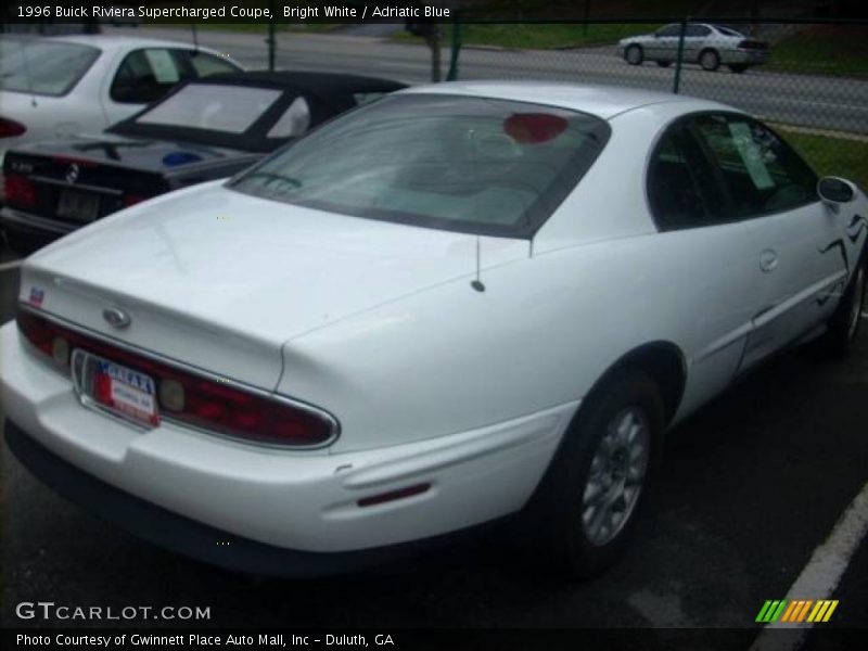 Bright White / Adriatic Blue 1996 Buick Riviera Supercharged Coupe