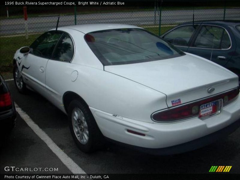 Bright White / Adriatic Blue 1996 Buick Riviera Supercharged Coupe