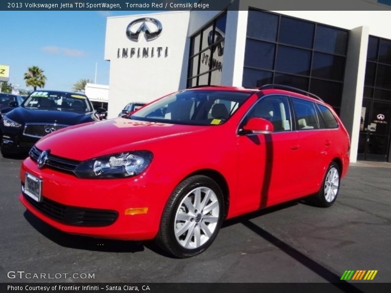 Tornado Red / Cornsilk Beige 2013 Volkswagen Jetta TDI SportWagen