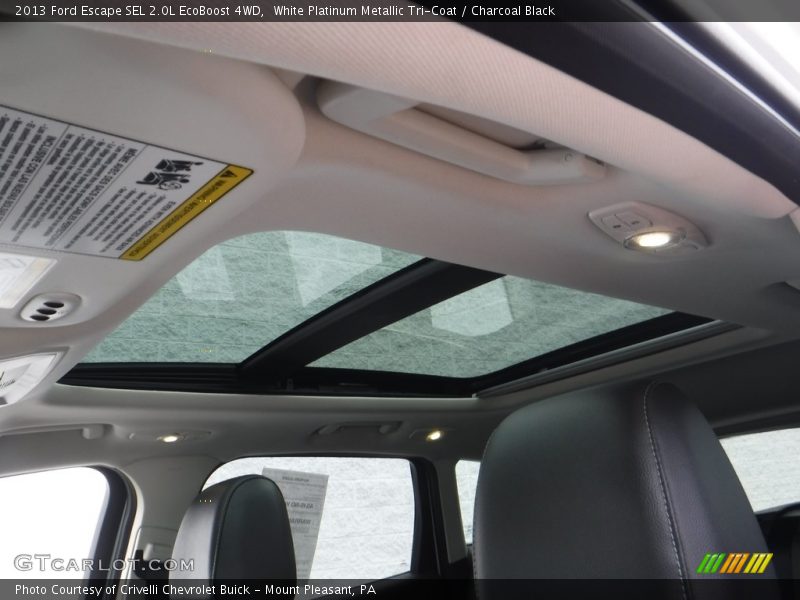 White Platinum Metallic Tri-Coat / Charcoal Black 2013 Ford Escape SEL 2.0L EcoBoost 4WD
