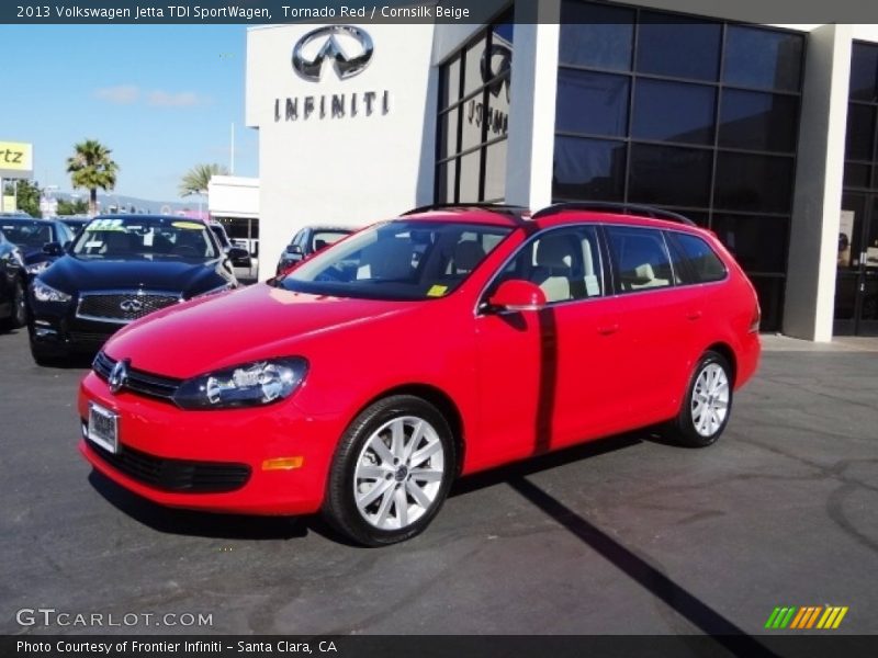 Tornado Red / Cornsilk Beige 2013 Volkswagen Jetta TDI SportWagen