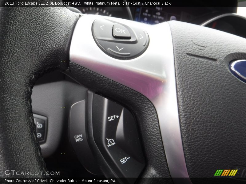 White Platinum Metallic Tri-Coat / Charcoal Black 2013 Ford Escape SEL 2.0L EcoBoost 4WD