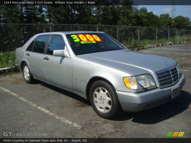 Brilliant Silver Metallic / Black 1994 Mercedes-Benz S 420 Sedan