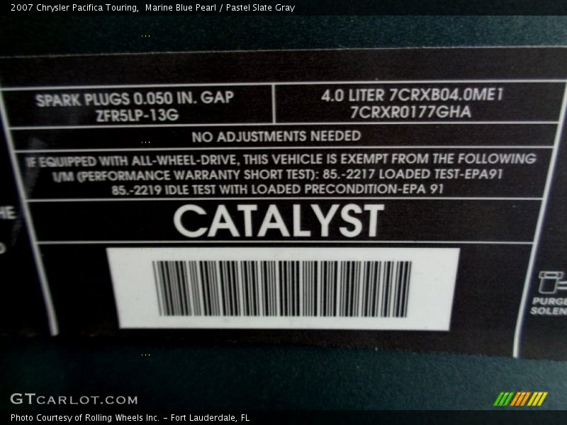 Marine Blue Pearl / Pastel Slate Gray 2007 Chrysler Pacifica Touring