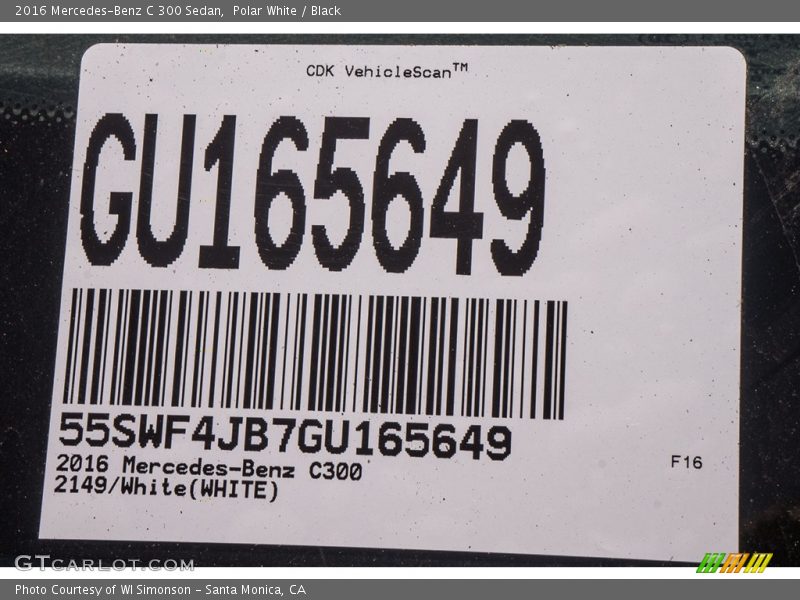 Polar White / Black 2016 Mercedes-Benz C 300 Sedan