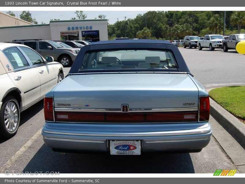 Crystal Blue Frost Pearl / White 1993 Lincoln Town Car Signature