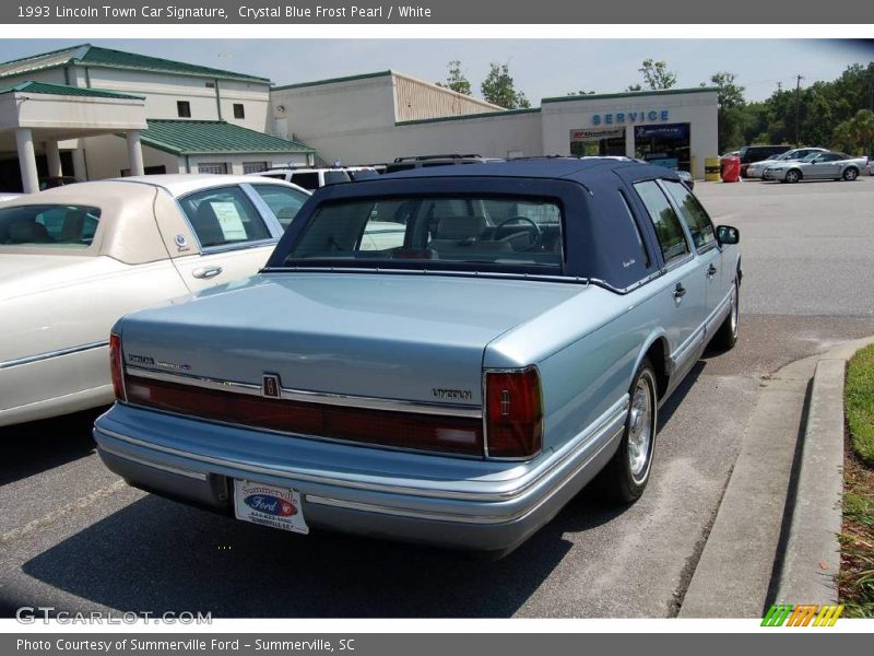 Crystal Blue Frost Pearl / White 1993 Lincoln Town Car Signature