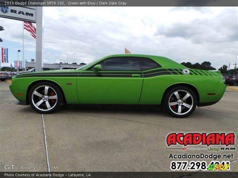 Green with Envy / Dark Slate Gray 2011 Dodge Challenger SRT8 392