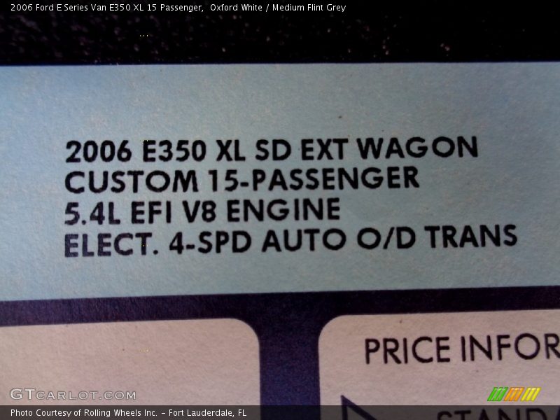 Oxford White / Medium Flint Grey 2006 Ford E Series Van E350 XL 15 Passenger