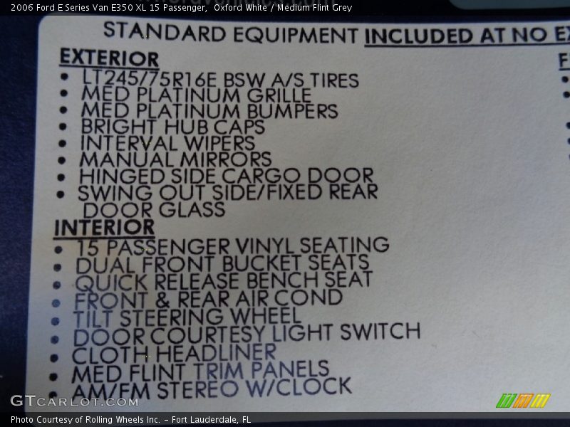 Oxford White / Medium Flint Grey 2006 Ford E Series Van E350 XL 15 Passenger
