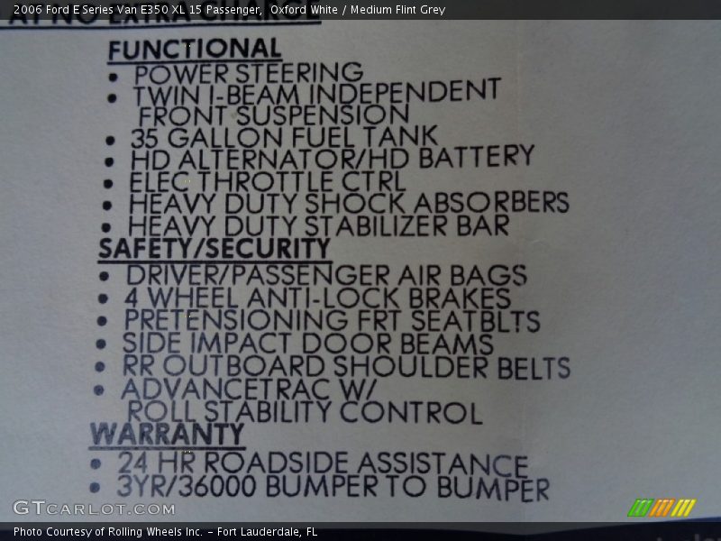 Oxford White / Medium Flint Grey 2006 Ford E Series Van E350 XL 15 Passenger