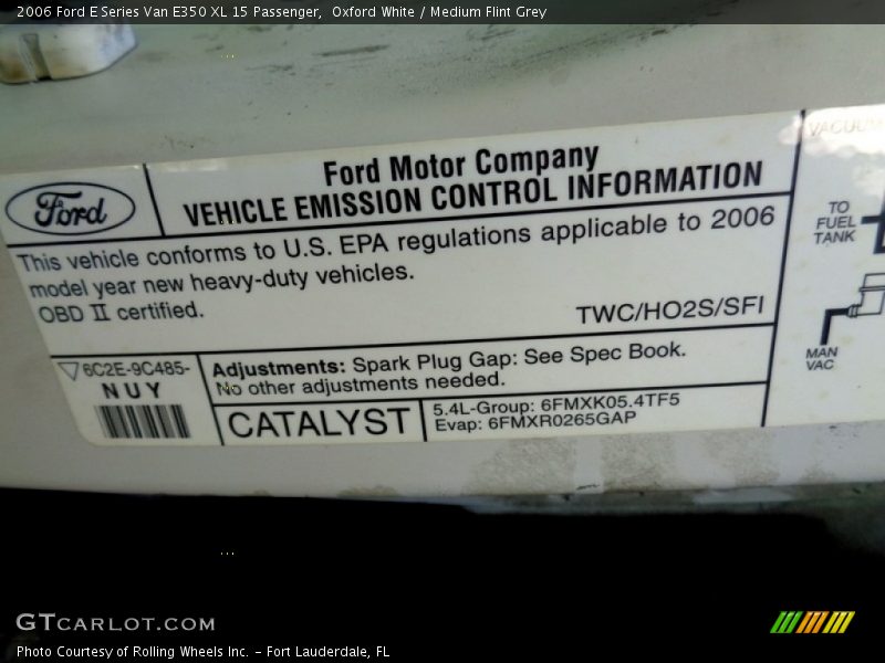 Oxford White / Medium Flint Grey 2006 Ford E Series Van E350 XL 15 Passenger