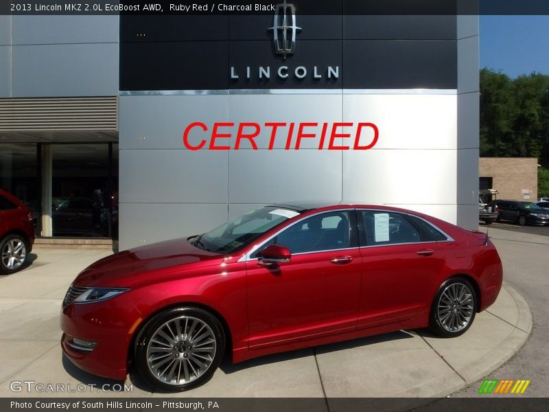 Ruby Red / Charcoal Black 2013 Lincoln MKZ 2.0L EcoBoost AWD