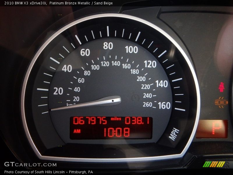 Platinum Bronze Metallic / Sand Beige 2010 BMW X3 xDrive30i