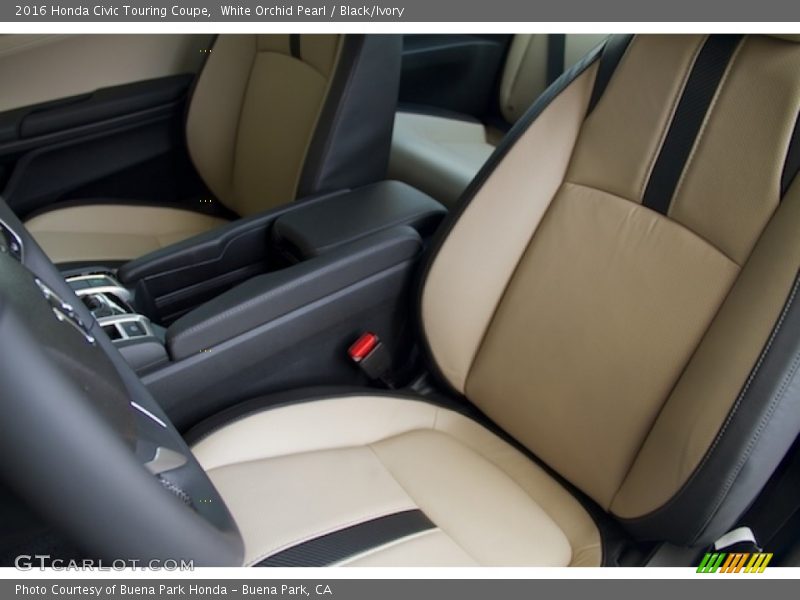 White Orchid Pearl / Black/Ivory 2016 Honda Civic Touring Coupe