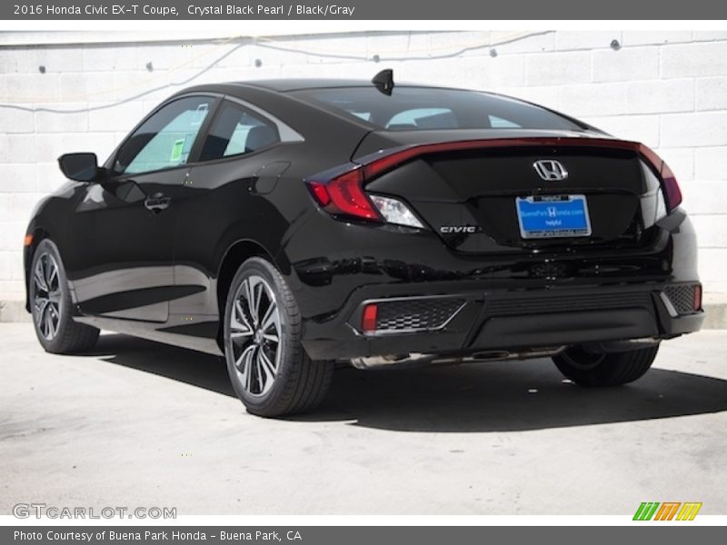 Crystal Black Pearl / Black/Gray 2016 Honda Civic EX-T Coupe