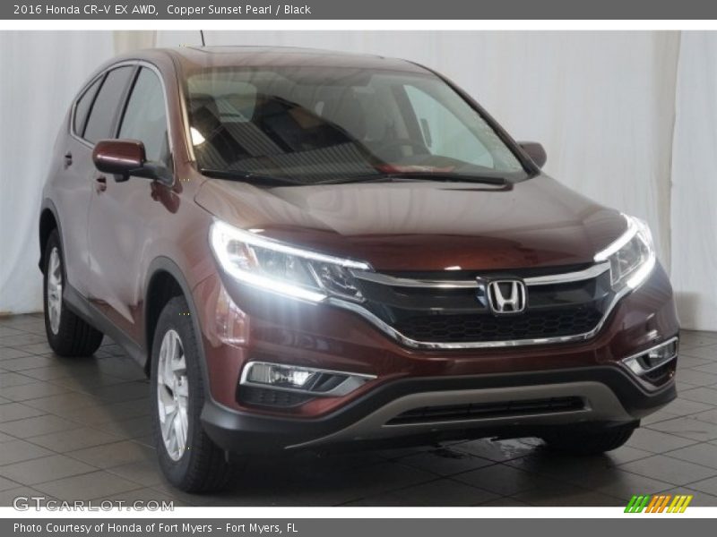 Copper Sunset Pearl / Black 2016 Honda CR-V EX AWD