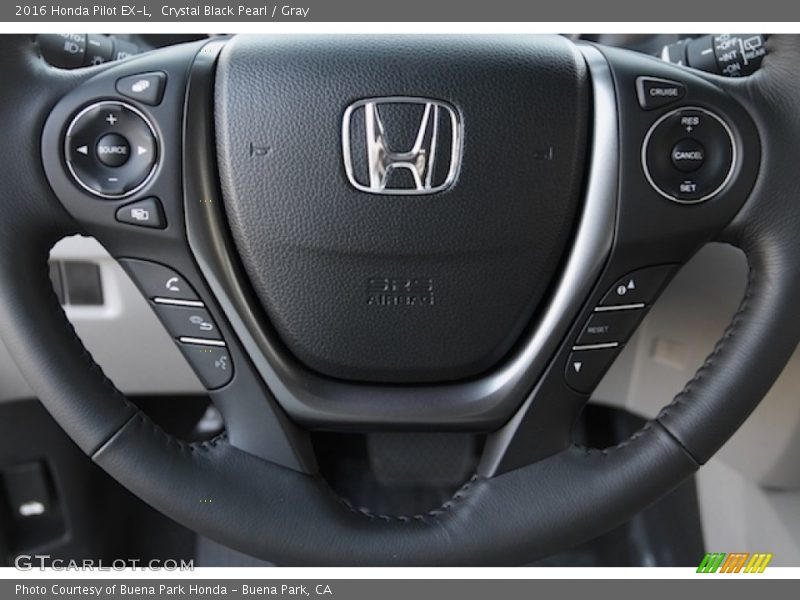 Crystal Black Pearl / Gray 2016 Honda Pilot EX-L