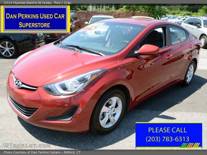 Red / Gray 2014 Hyundai Elantra SE Sedan