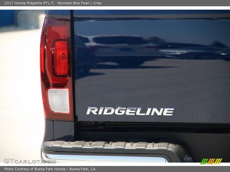 Obsidian Blue Pearl / Gray 2017 Honda Ridgeline RTL-T