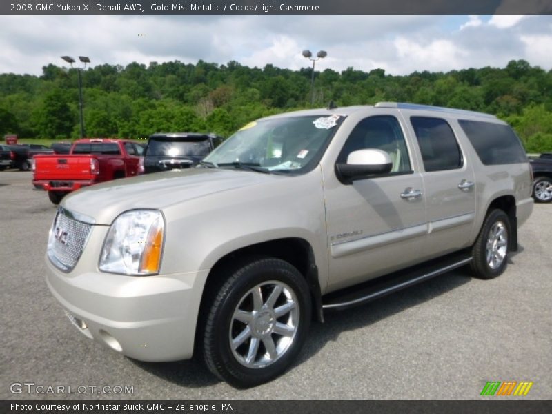 Gold Mist Metallic / Cocoa/Light Cashmere 2008 GMC Yukon XL Denali AWD