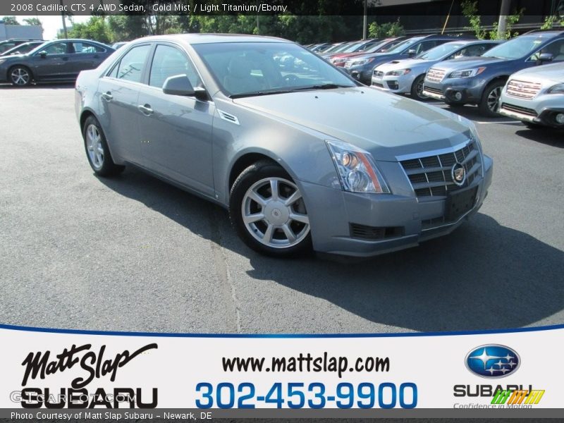 Gold Mist / Light Titanium/Ebony 2008 Cadillac CTS 4 AWD Sedan