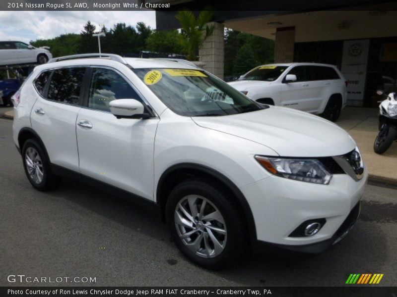 Moonlight White / Charcoal 2014 Nissan Rogue SL AWD