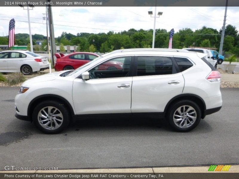 Moonlight White / Charcoal 2014 Nissan Rogue SL AWD