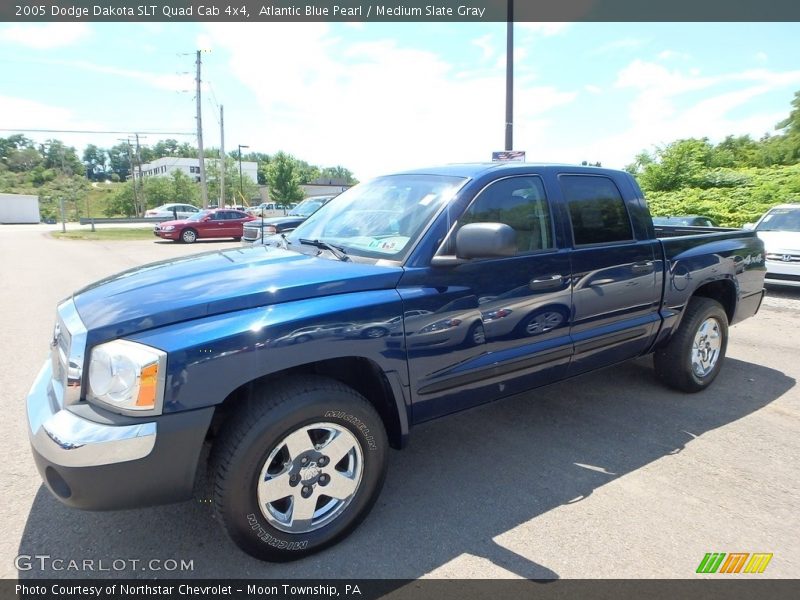 Atlantic Blue Pearl / Medium Slate Gray 2005 Dodge Dakota SLT Quad Cab 4x4