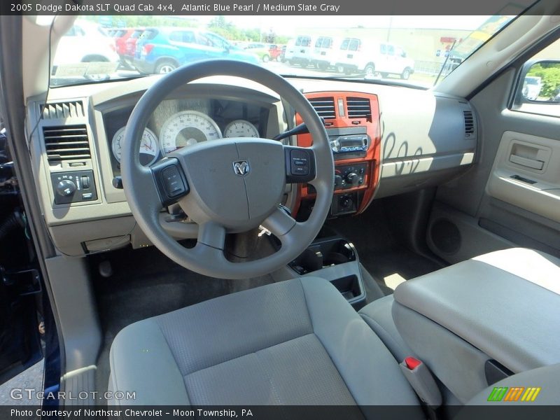 Atlantic Blue Pearl / Medium Slate Gray 2005 Dodge Dakota SLT Quad Cab 4x4