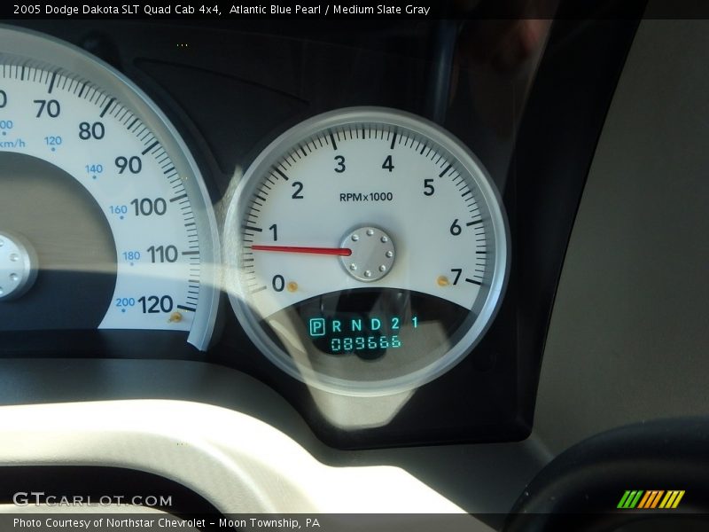 Atlantic Blue Pearl / Medium Slate Gray 2005 Dodge Dakota SLT Quad Cab 4x4