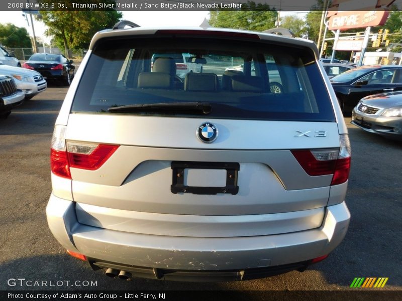 Titanium Silver Metallic / Sand Beige/Black Nevada Leather 2008 BMW X3 3.0si
