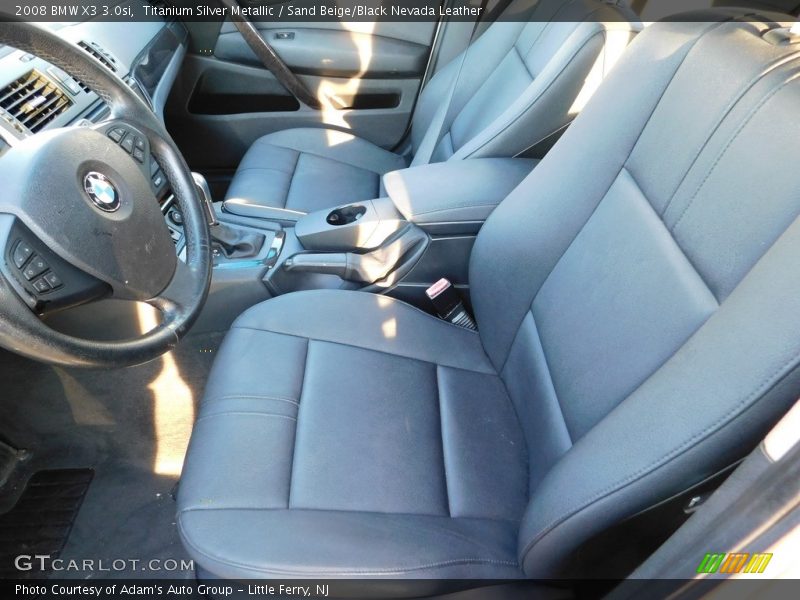 Titanium Silver Metallic / Sand Beige/Black Nevada Leather 2008 BMW X3 3.0si