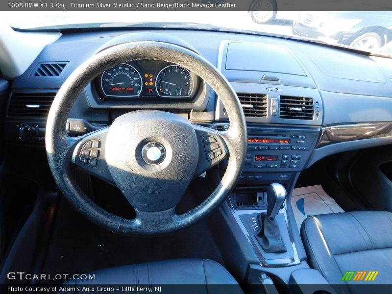 Titanium Silver Metallic / Sand Beige/Black Nevada Leather 2008 BMW X3 3.0si