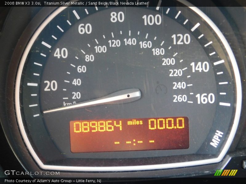 Titanium Silver Metallic / Sand Beige/Black Nevada Leather 2008 BMW X3 3.0si