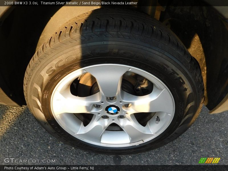 Titanium Silver Metallic / Sand Beige/Black Nevada Leather 2008 BMW X3 3.0si