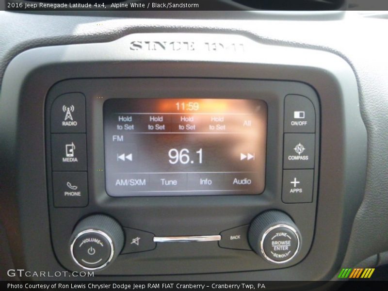 Alpine White / Black/Sandstorm 2016 Jeep Renegade Latitude 4x4