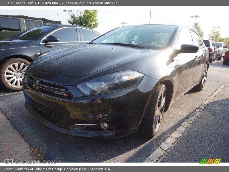 Pitch Black / Black/Ruby Red Accent Stitching 2015 Dodge Dart GT
