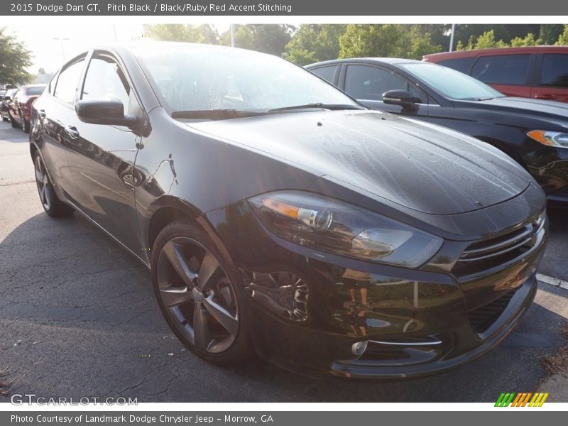 Pitch Black / Black/Ruby Red Accent Stitching 2015 Dodge Dart GT
