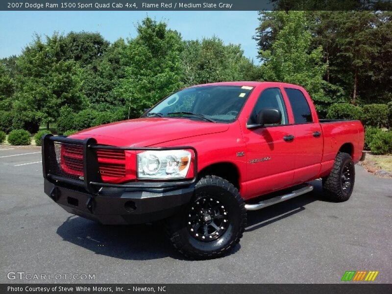 Flame Red / Medium Slate Gray 2007 Dodge Ram 1500 Sport Quad Cab 4x4