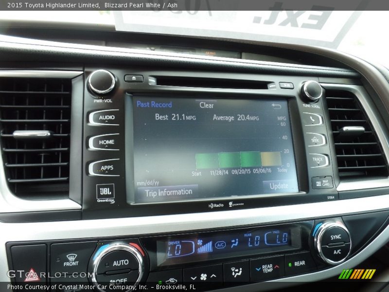 Blizzard Pearl White / Ash 2015 Toyota Highlander Limited