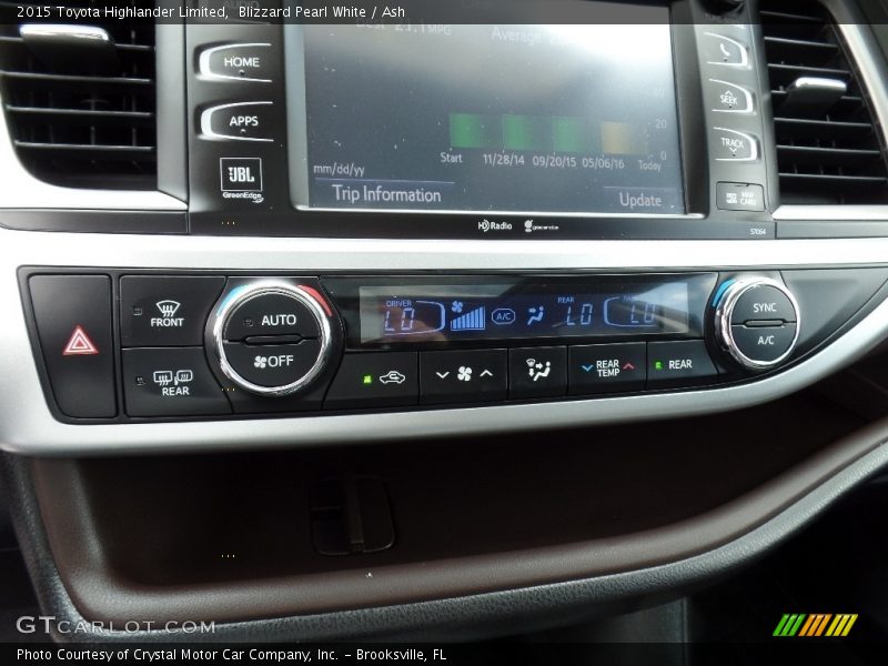 Blizzard Pearl White / Ash 2015 Toyota Highlander Limited