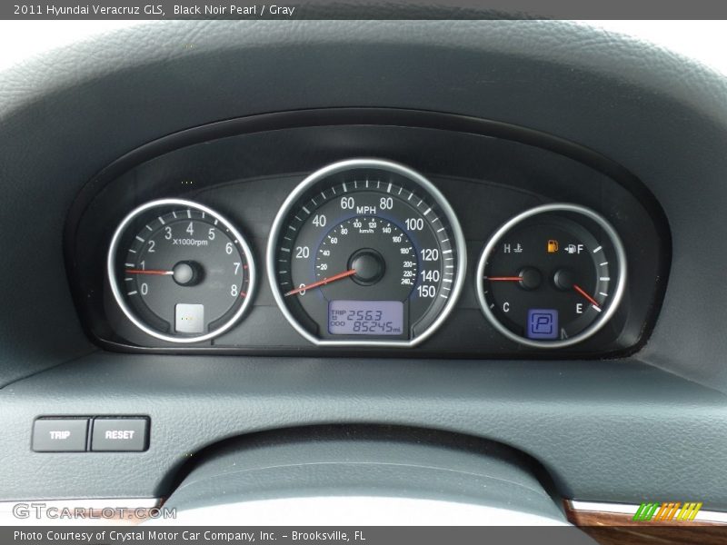 Black Noir Pearl / Gray 2011 Hyundai Veracruz GLS