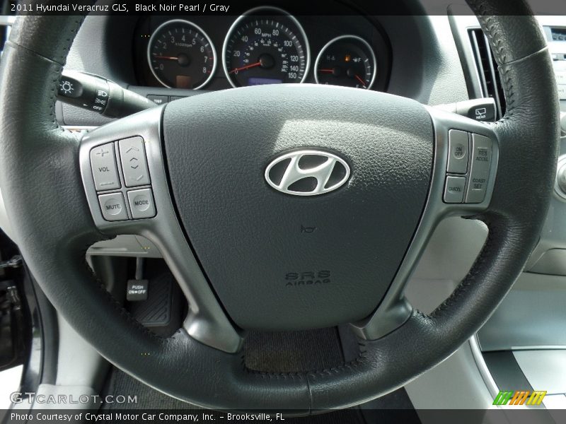 Black Noir Pearl / Gray 2011 Hyundai Veracruz GLS