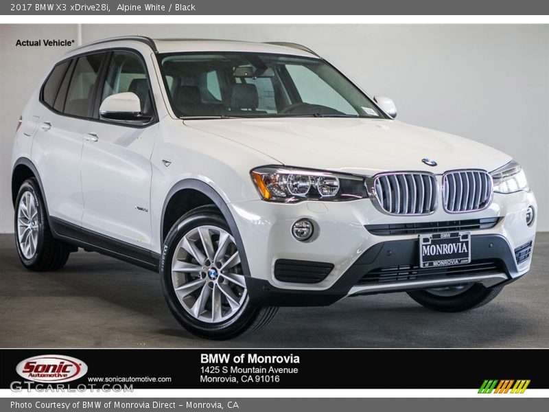 Alpine White / Black 2017 BMW X3 xDrive28i