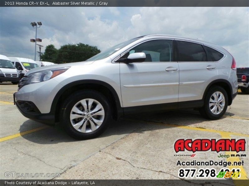 Alabaster Silver Metallic / Gray 2013 Honda CR-V EX-L