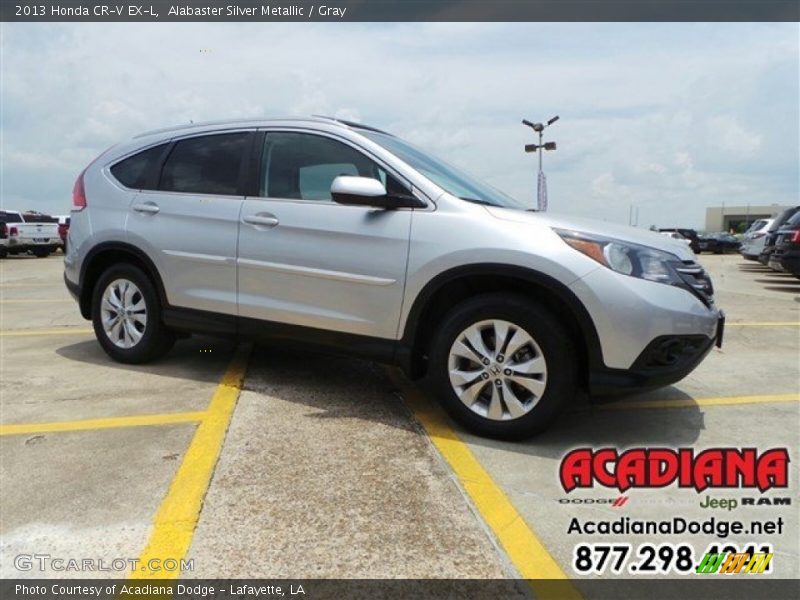 Alabaster Silver Metallic / Gray 2013 Honda CR-V EX-L