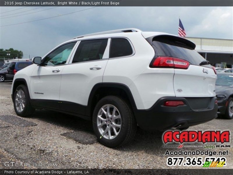 Bright White / Black/Light Frost Beige 2016 Jeep Cherokee Latitude